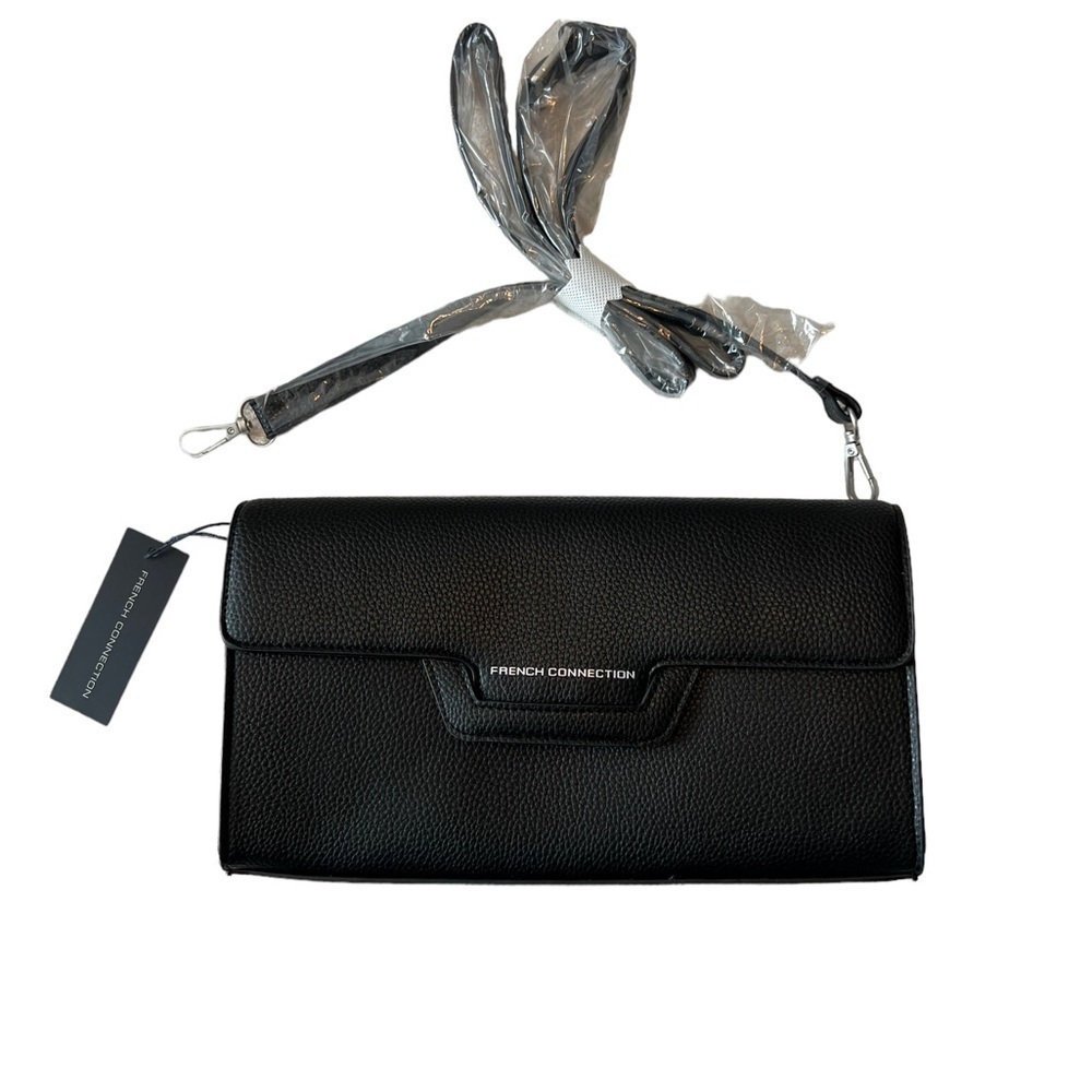 NWT French Connection Kitty Pebble Shoulder Bag - Black